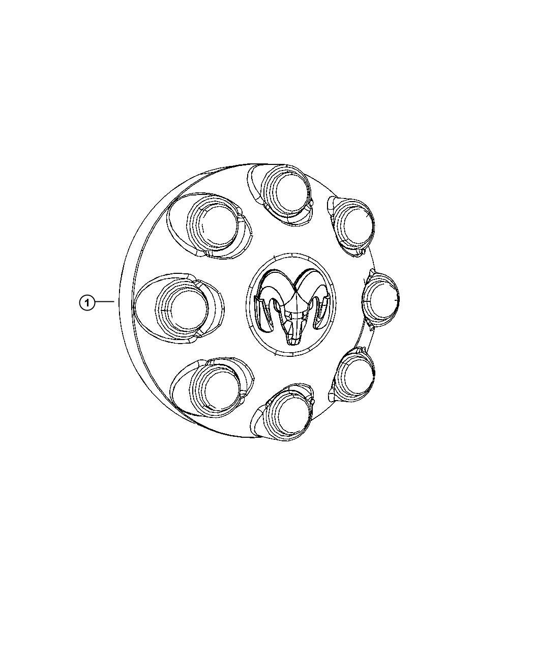 Diagram Wheel Covers and Center Caps. for your Ram 2500  