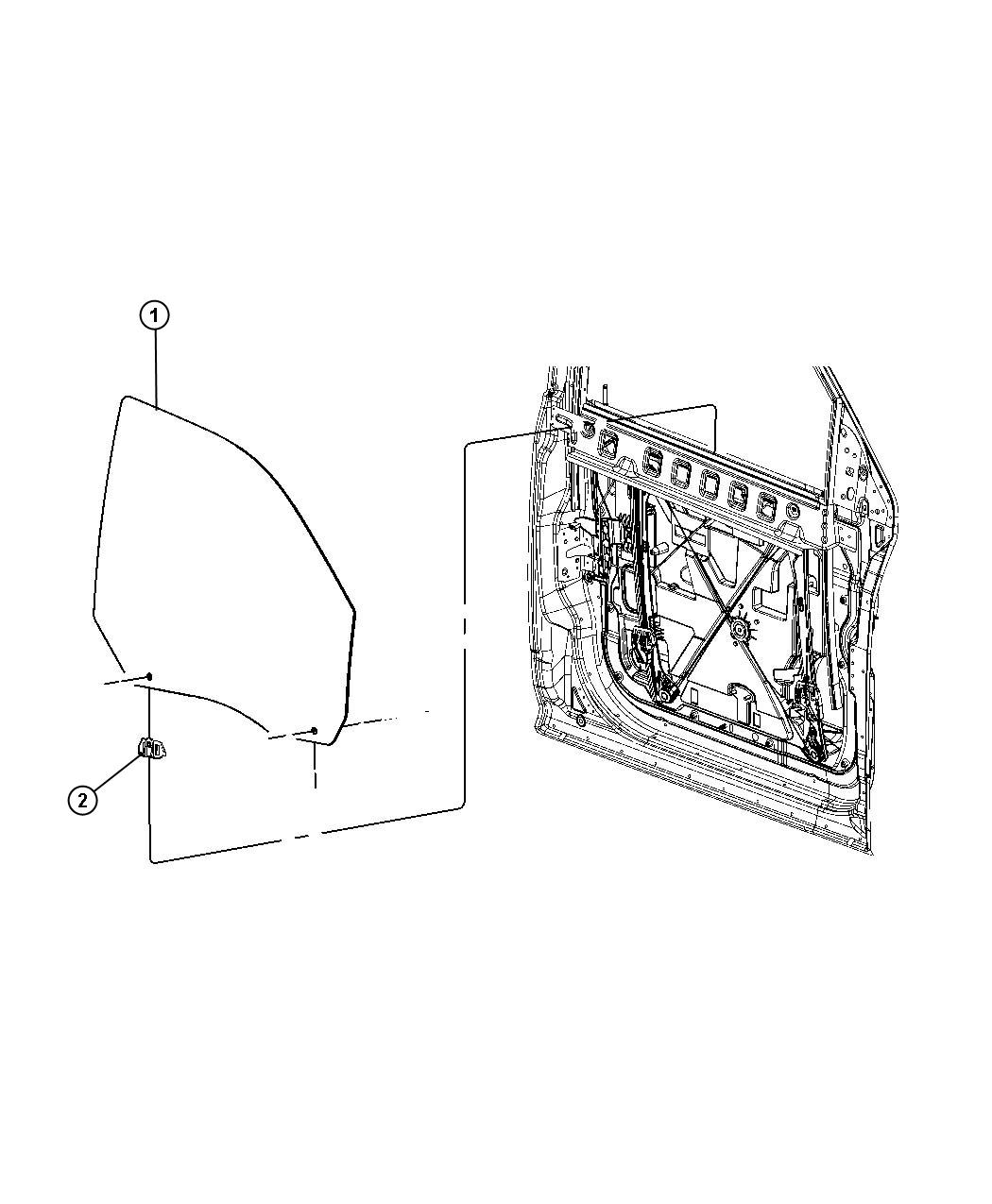 Diagram Glass, Front Door. for your Chrysler 300  M