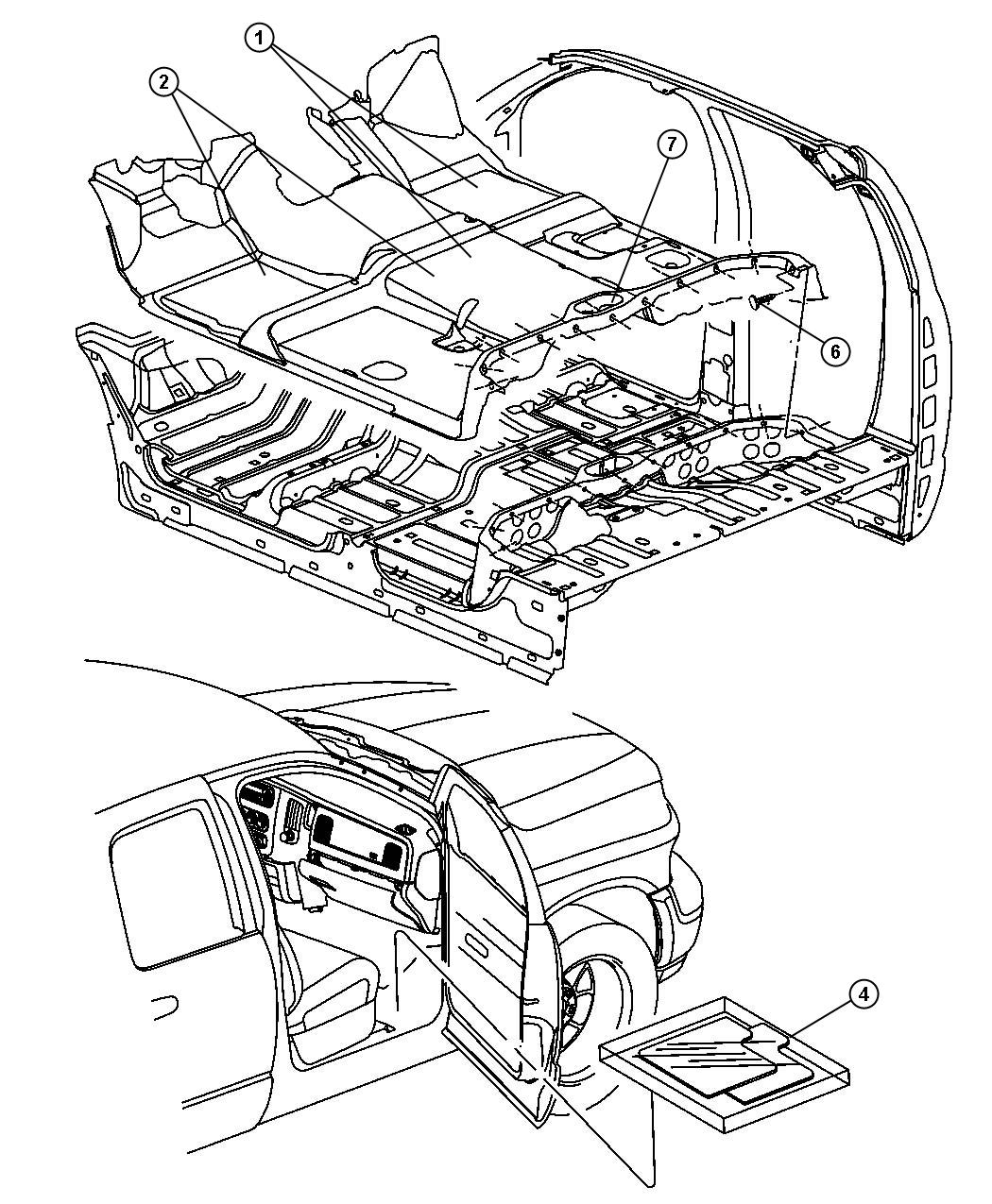 Diagram Carpet, Complete. for your 2002 Ram 1500   