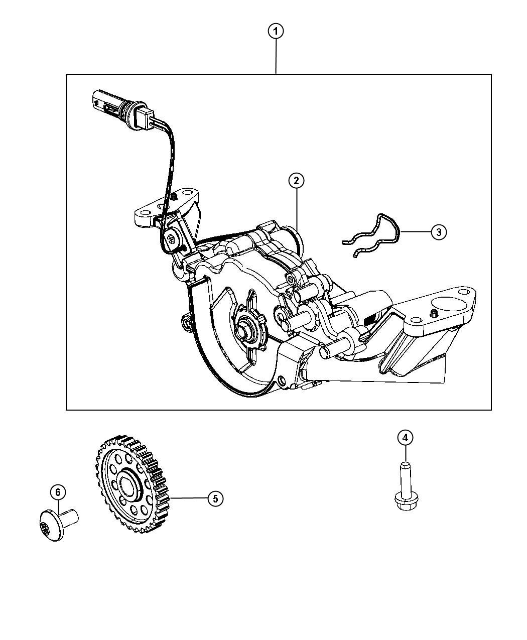 Diagram Engine Oil Pump 3.6L [3.6L Mid V6 Engine]. for your Chrysler