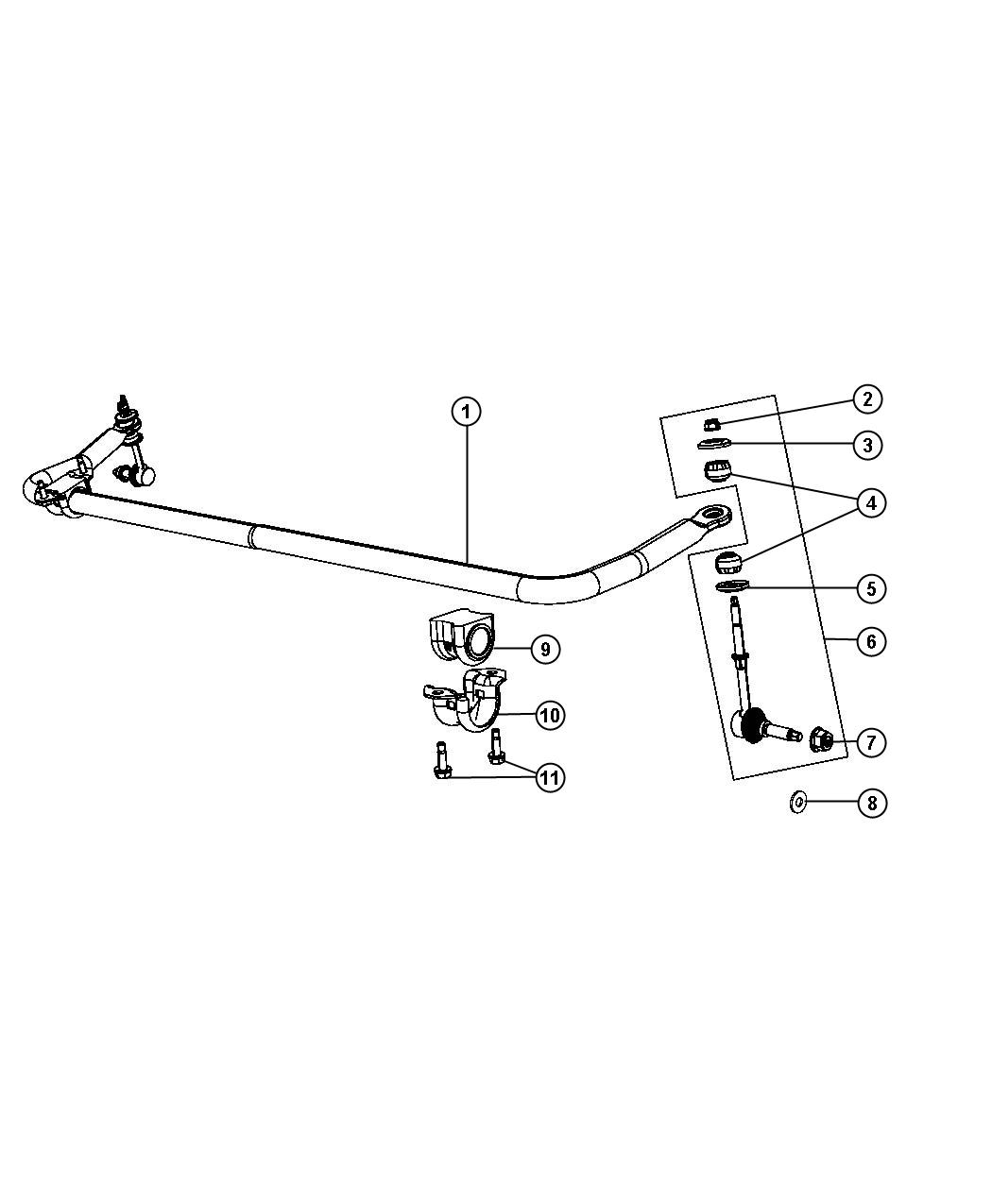 Diagram Stabilizer Bar, Front. for your 2001 Chrysler 300  M 