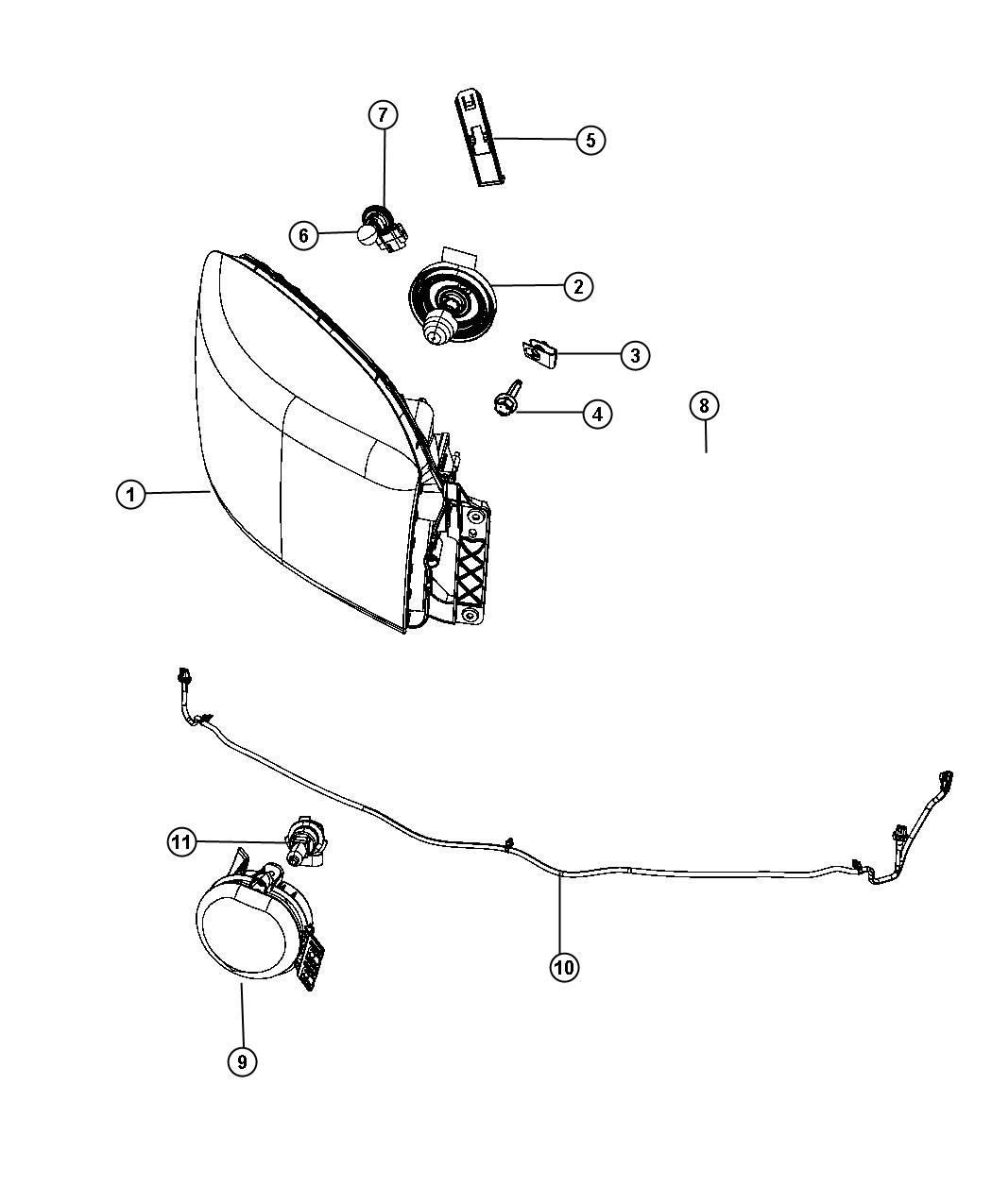 Lamps Front. Diagram