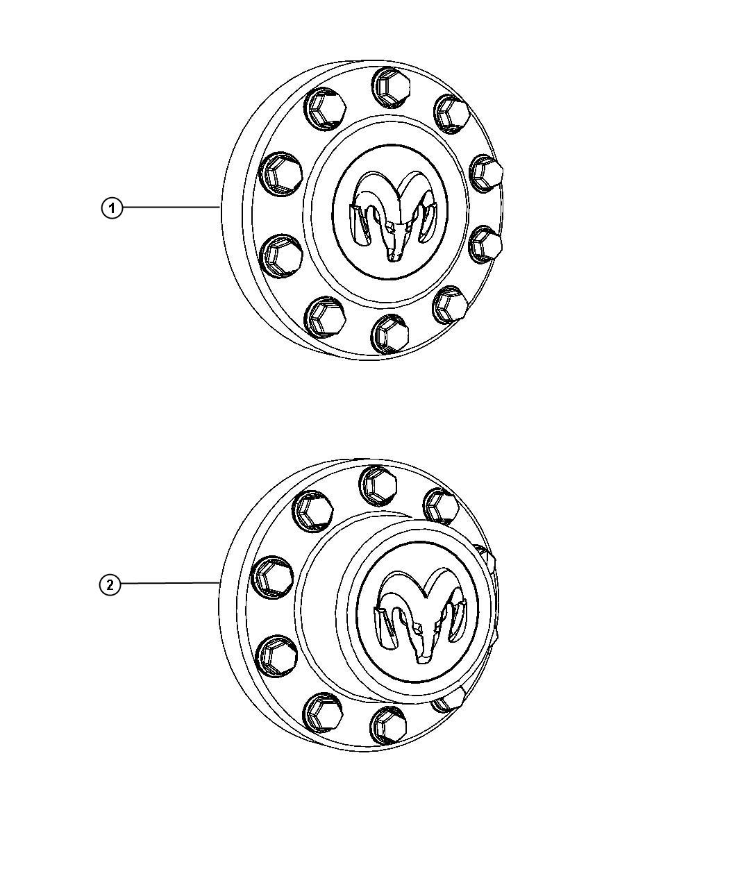 Diagram Wheel Covers and Center Caps. for your Ram 5500  