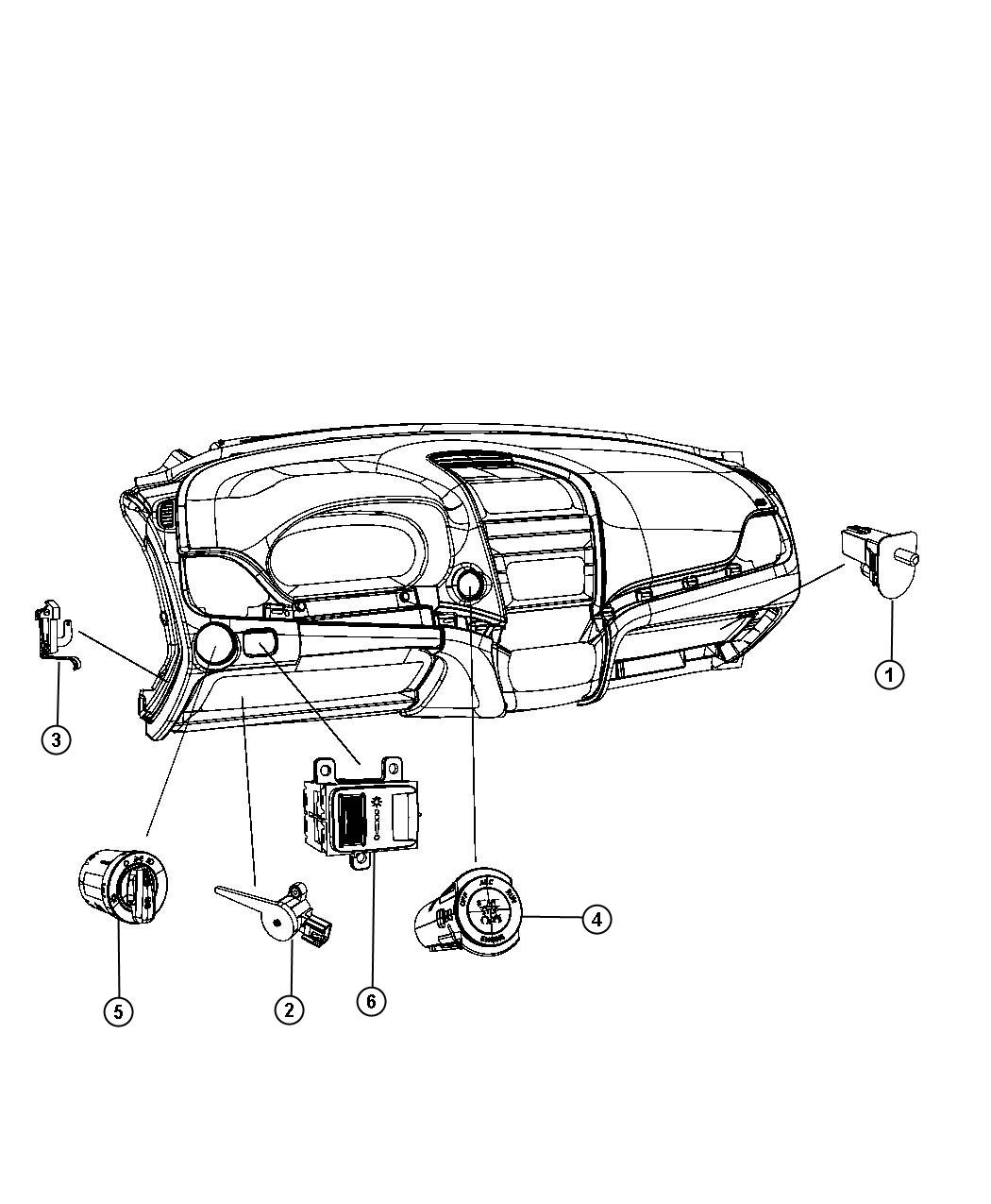 Diagram Switches Instrument Panel. for your 1999 Dodge Avenger   