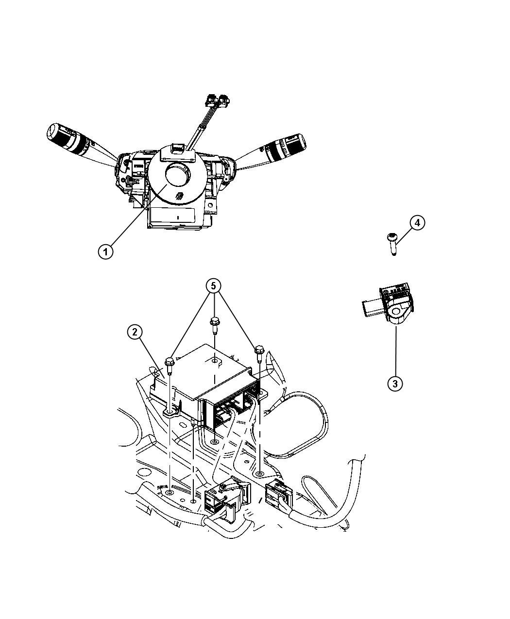 Diagram Air Bag Modules, Impact Sensor and Clock Springs. for your 2009 Dodge Journey   