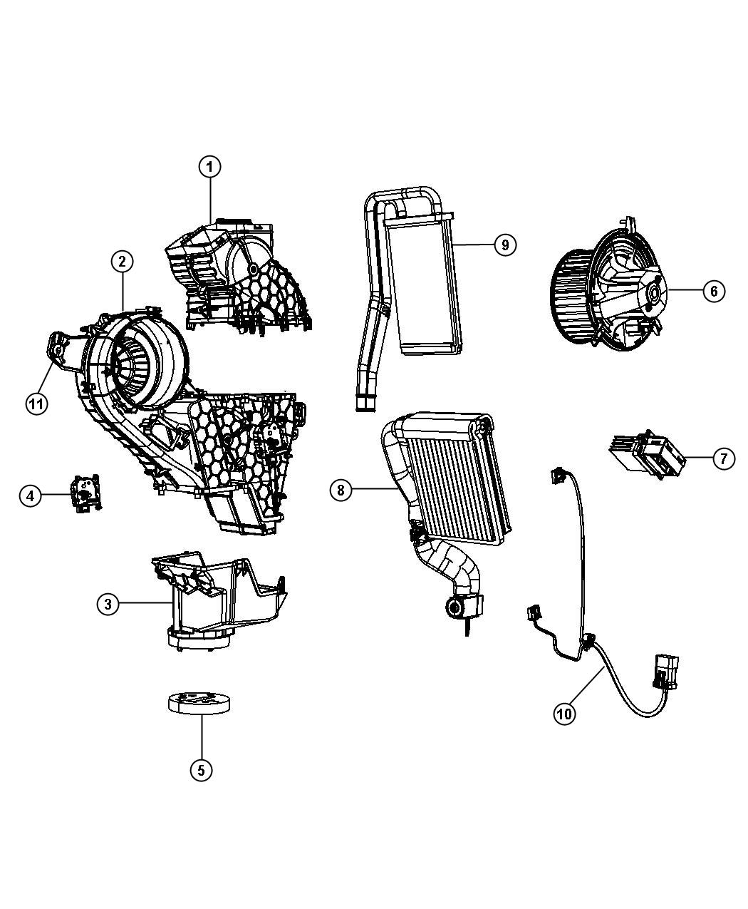 Diagram A/C and Heater Unit Rear. for your 1999 Chrysler 300  M 