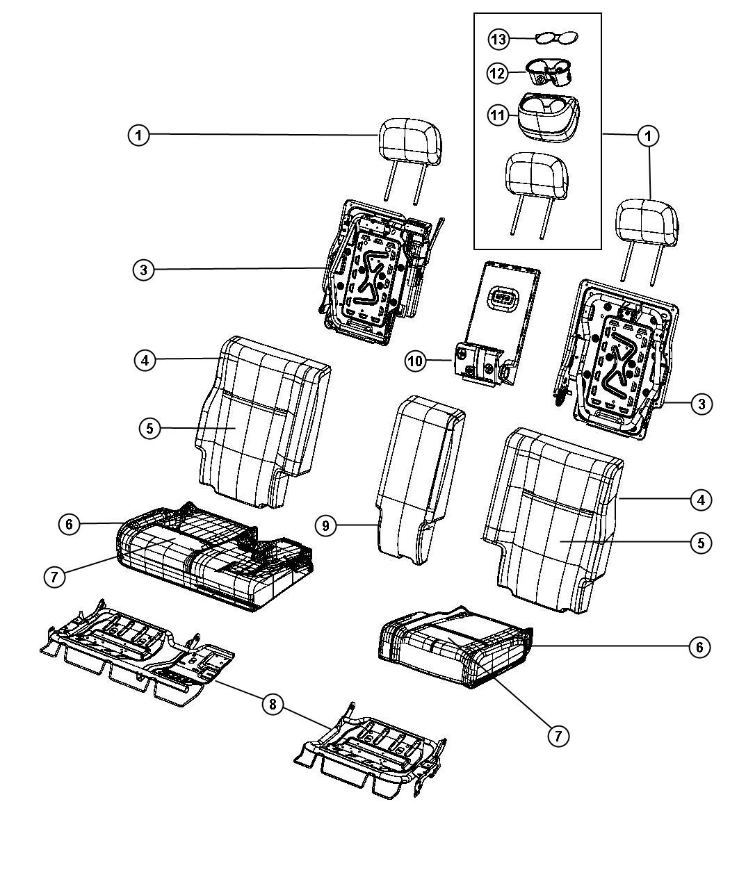 Rear Seat - Split Seat - Trim Code [HL]. Diagram