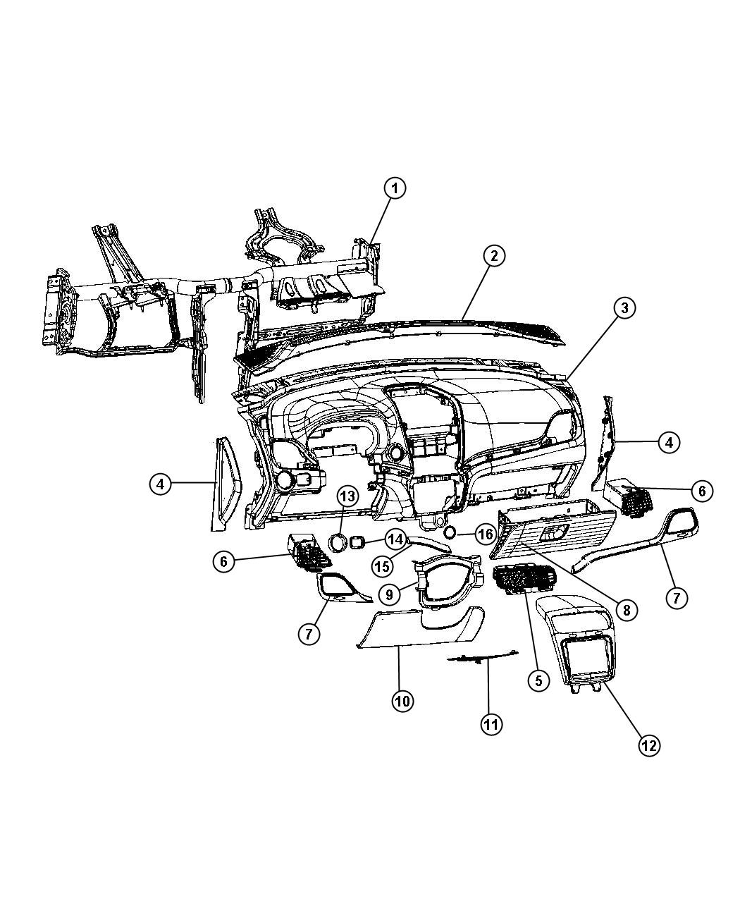 Diagram Instrument Panel. for your 2013 Dodge Charger   