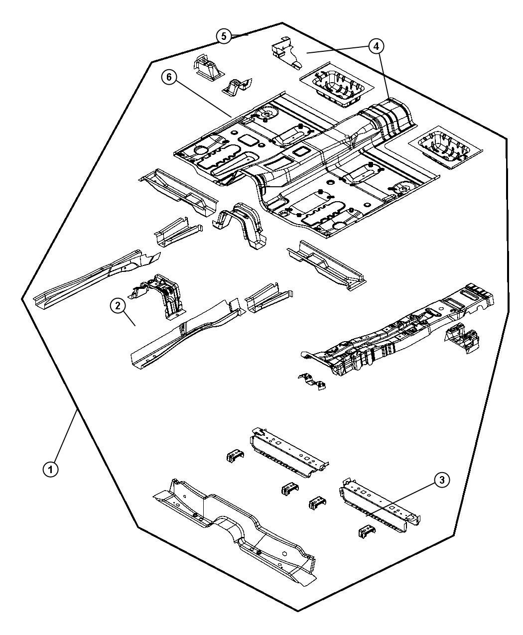 Diagram Front Floor Pan. for your Dodge Journey  