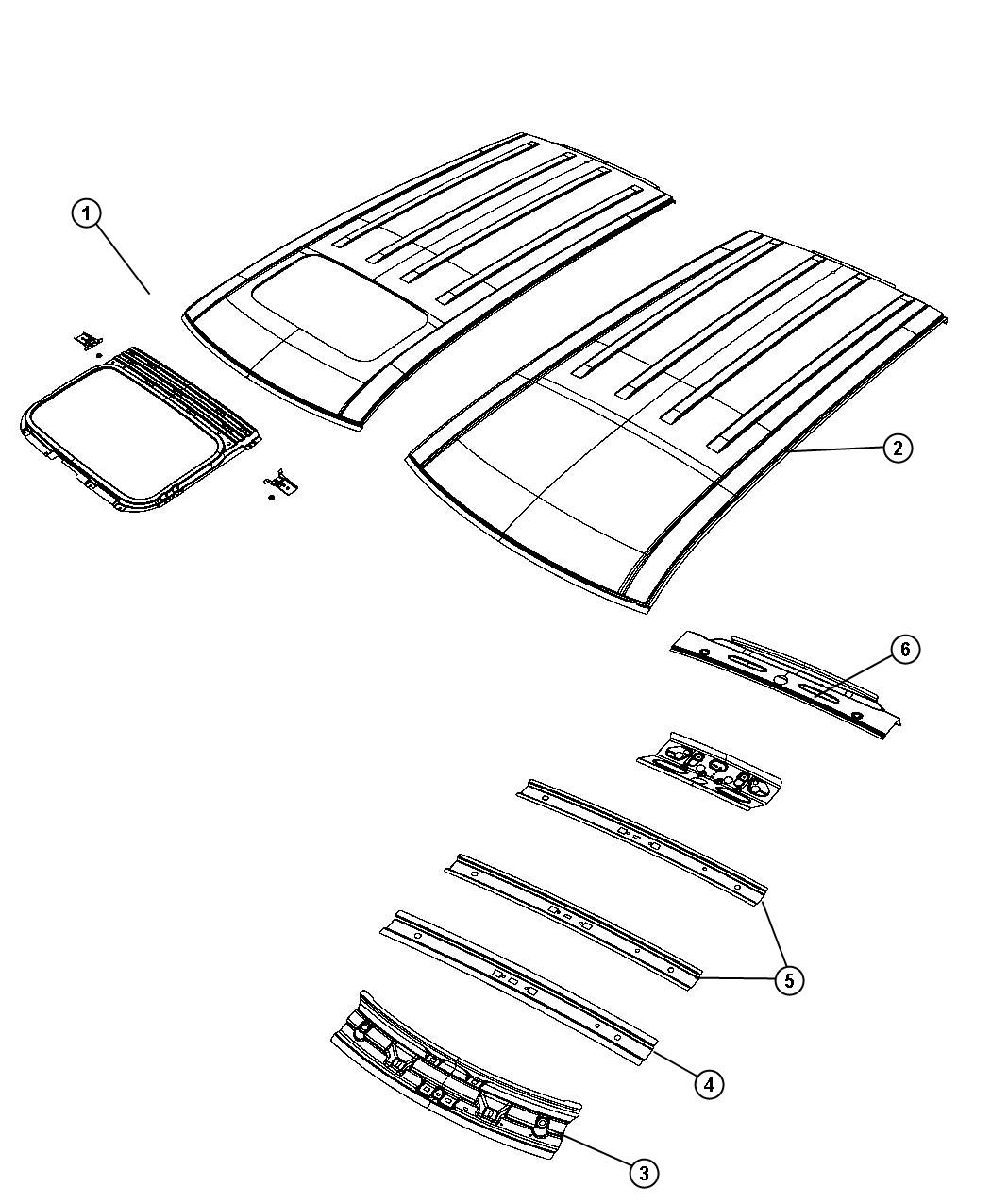 Diagram Roof Panel. for your 2003 Ram 3500   