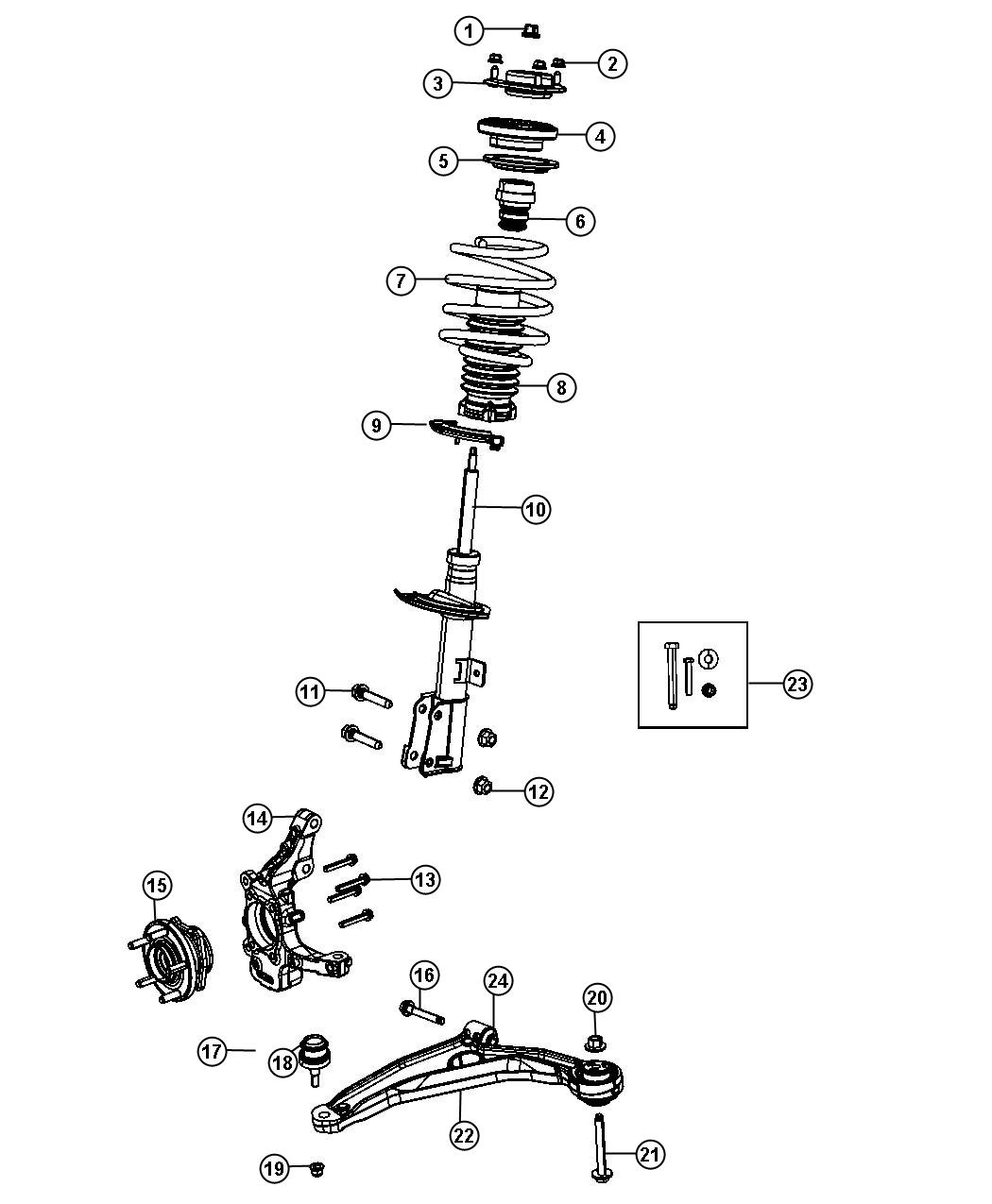 Diagram Suspension, Front. for your 1999 Dodge Grand Caravan   