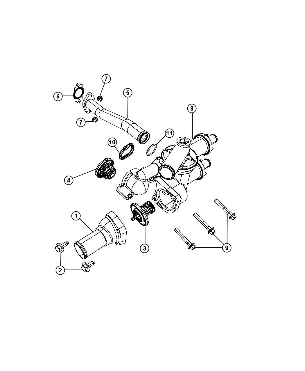 Thermostat and Related Parts. Diagram