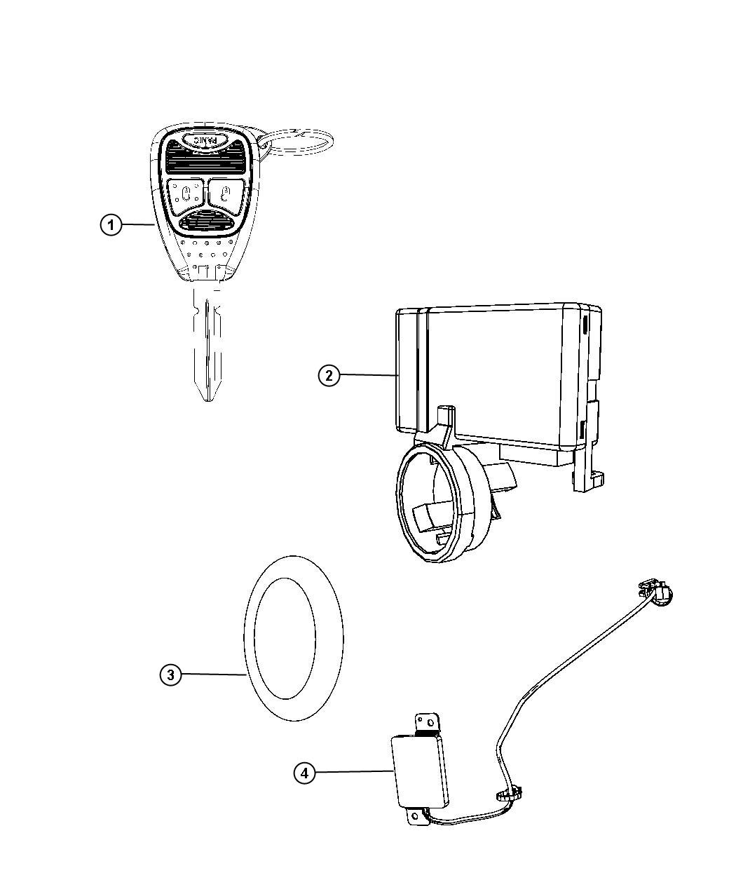 Diagram Receiver Module, Keys and Key FOBS. for your Dodge Avenger  