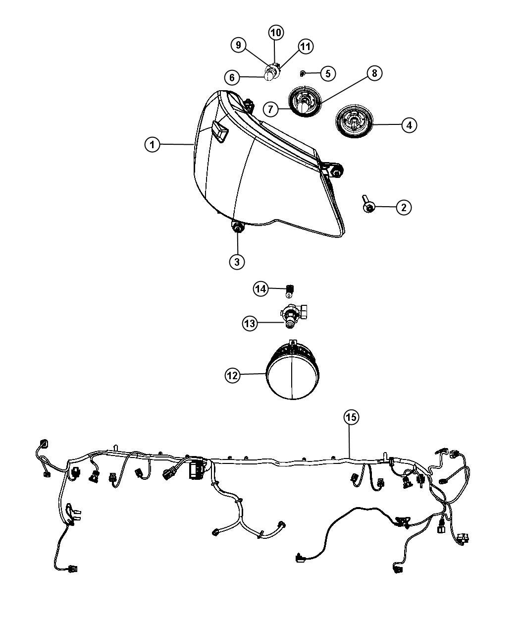 Diagram Lamps Front. for your 2022 Chrysler Voyager   