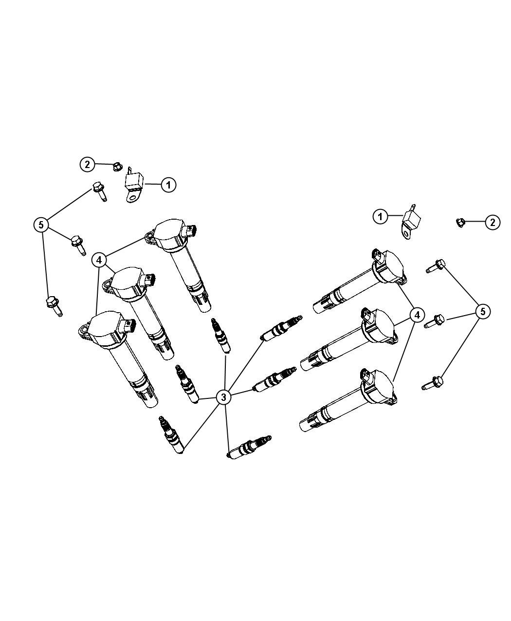 Diagram Spark Plugs and Ignition Coil. for your Chrysler