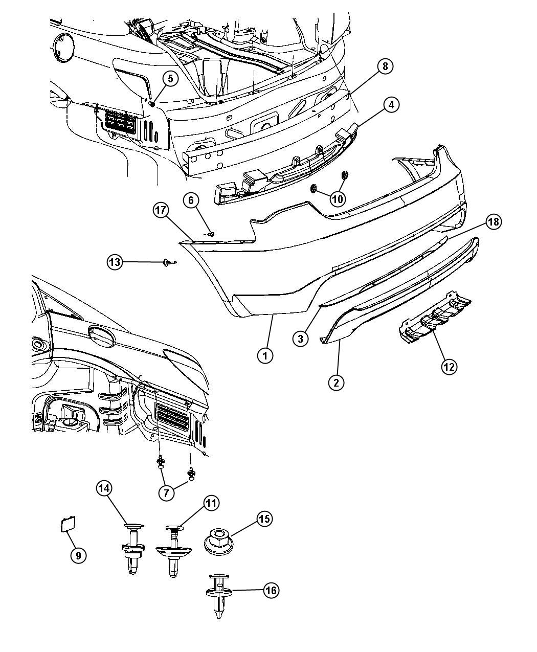 Diagram Fascia, Rear. for your Chrysler