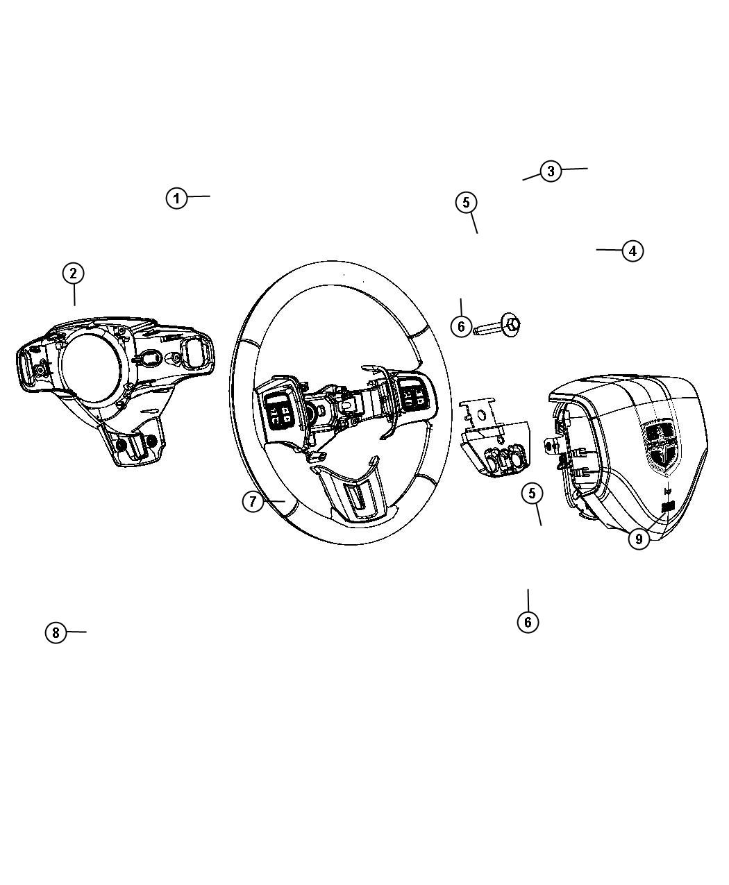 Steering Wheel Assembly. Diagram