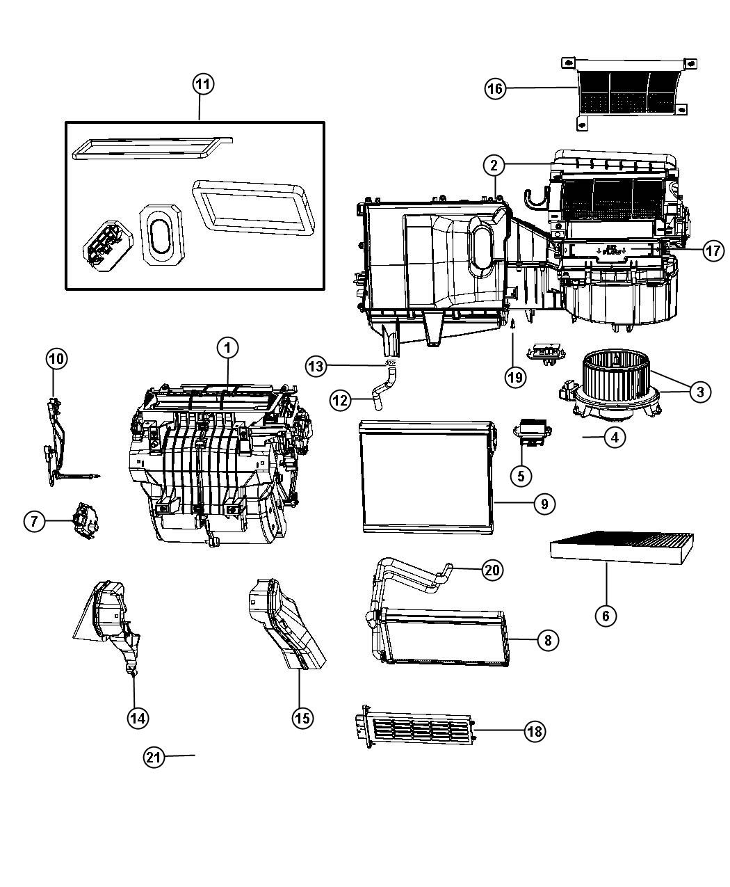 Diagram A/C and Heater Unit. for your 2002 Chrysler 300 M  