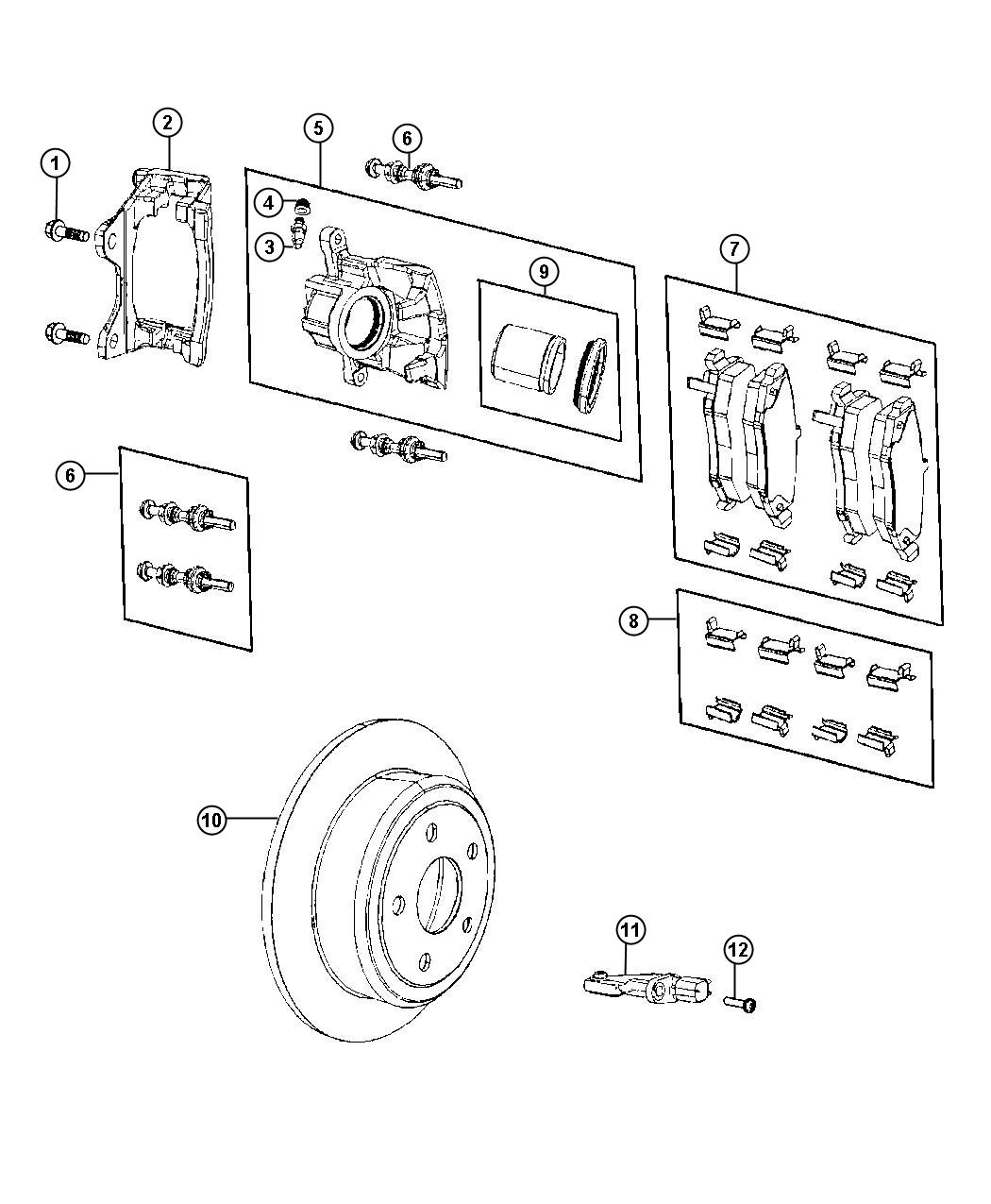 Diagram Brakes,Rear,Disc. for your Jeep Liberty  