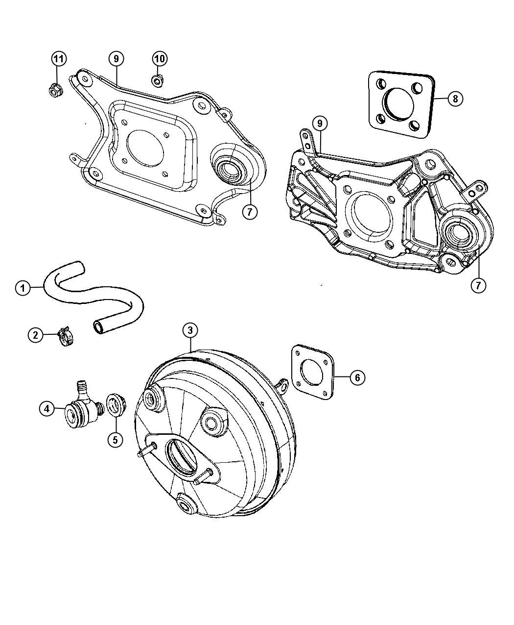 Booster,Vacuum Power Brake. Diagram