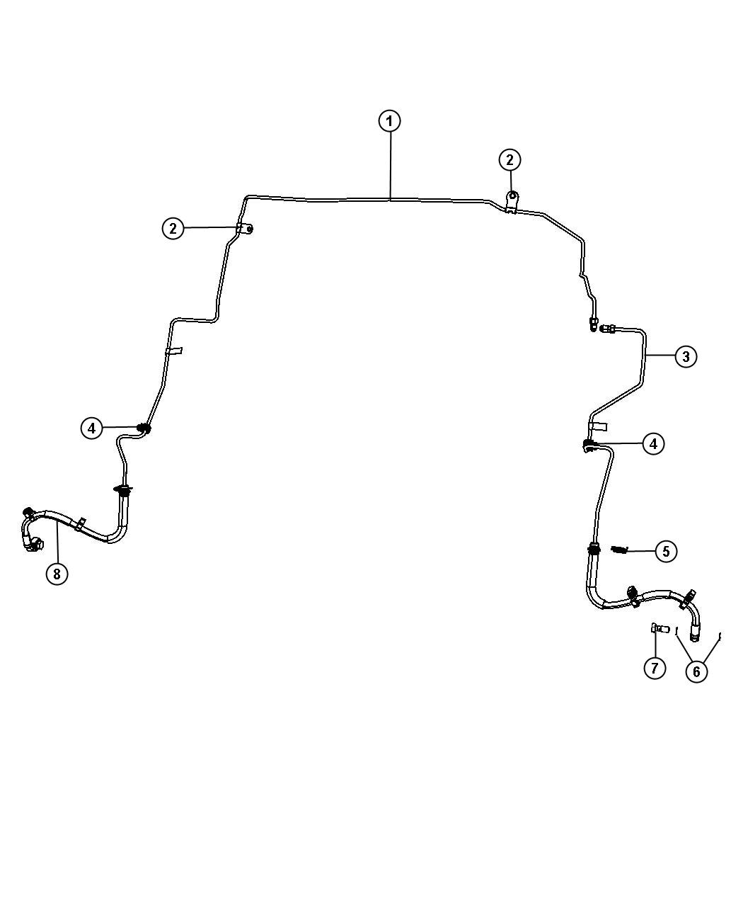 Diagram Brake Tubes and Hoses,Front. for your Jeep