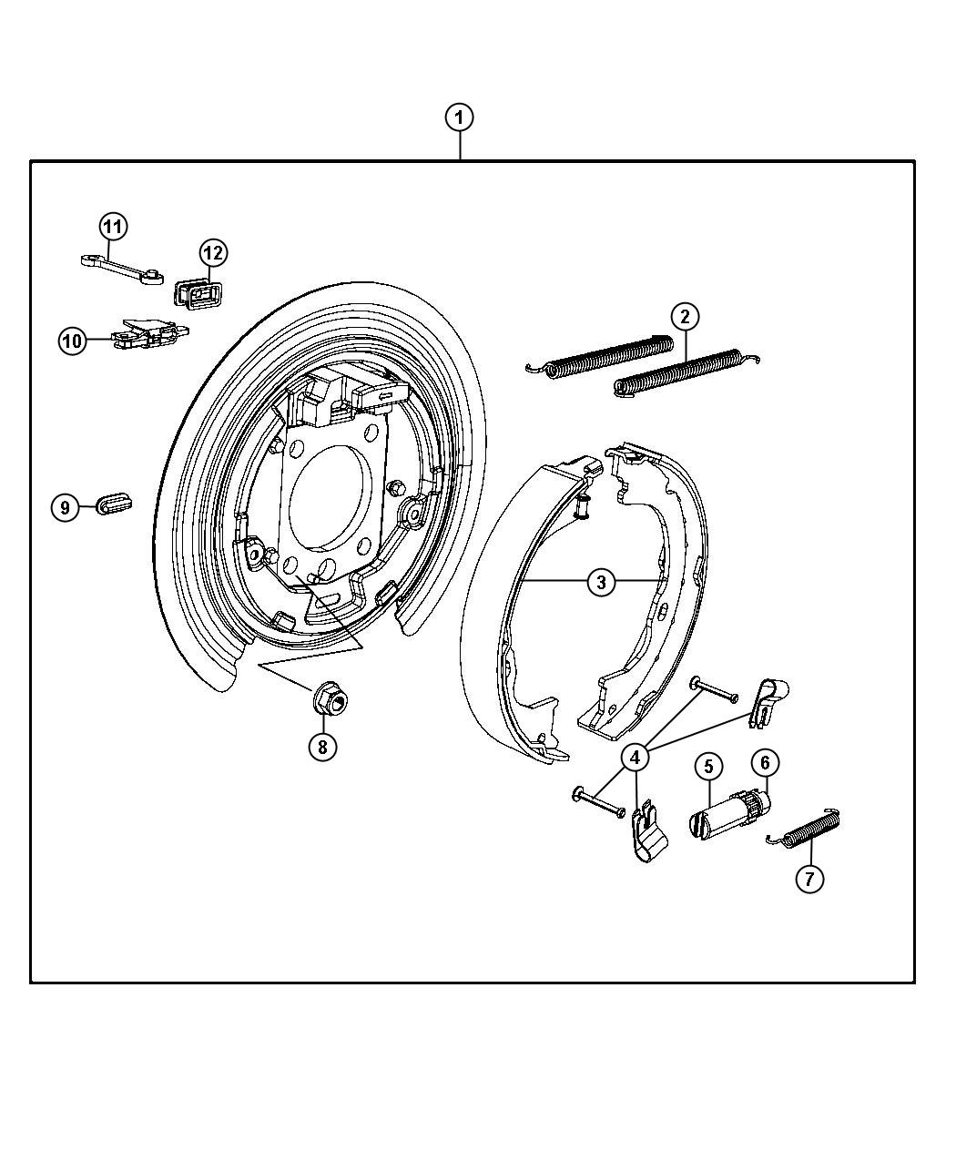 Diagram Park Brake Assembly,Rear Disc. for your 2004 Jeep Liberty   