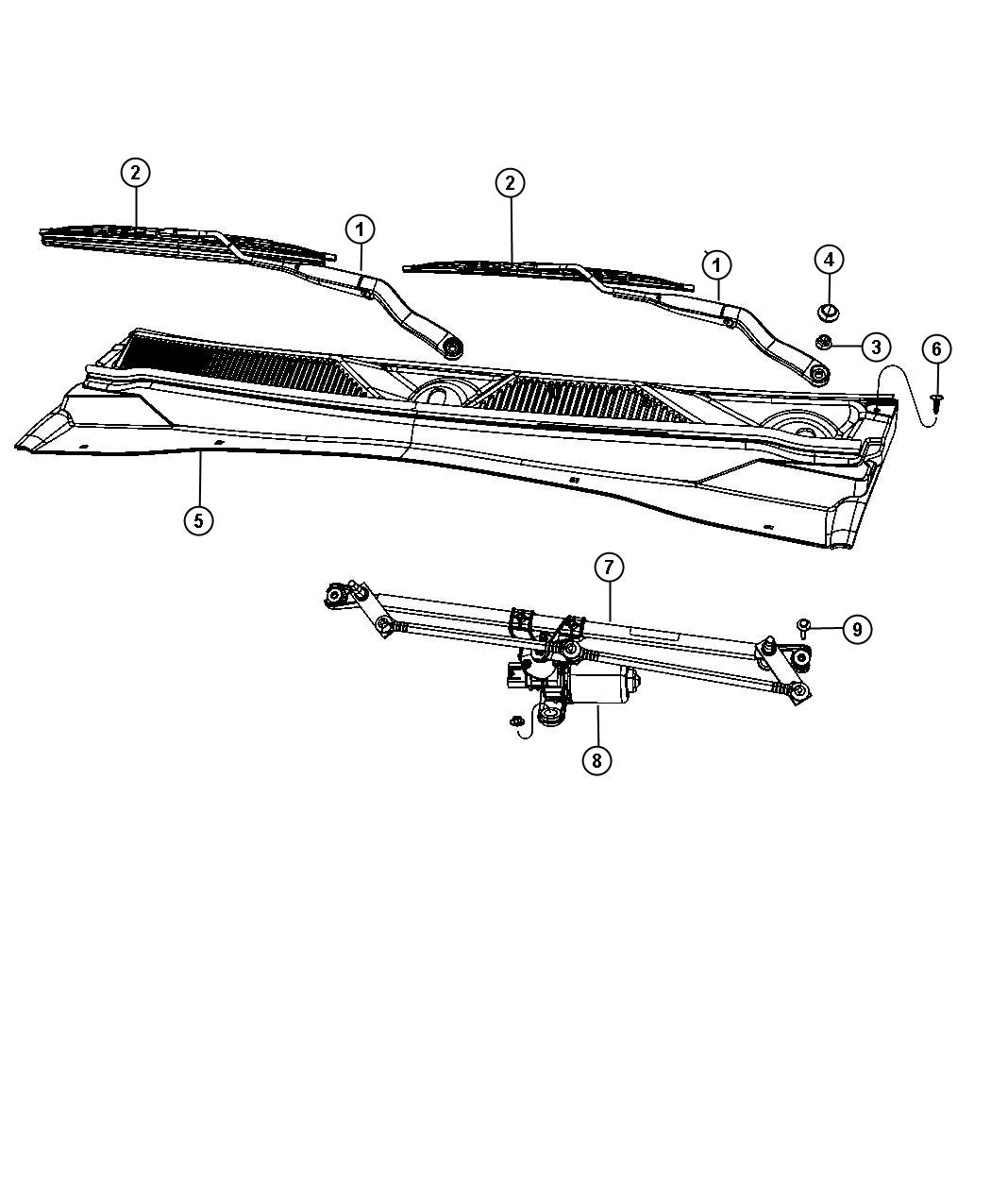 Front Wiper System. Diagram