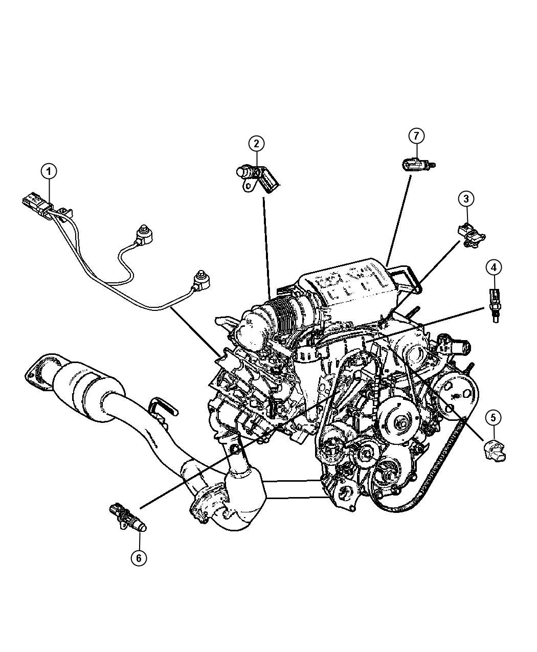 Diagram Sensors, Gas Engine. for your Jeep Liberty  