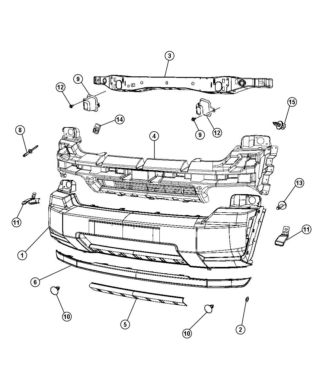 Diagram Fascia, Front. for your Jeep