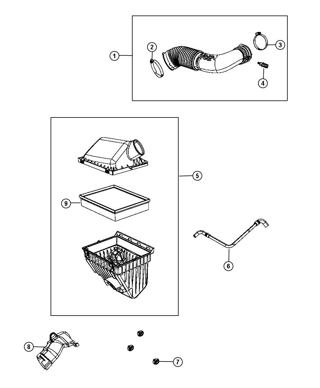 Diagram Air Cleaner. for your Jeep