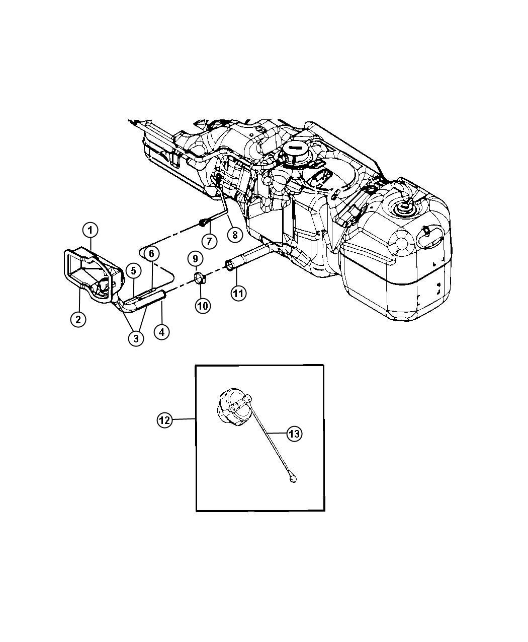 Diagram Fuel Filler Tube. for your Dodge Ram 3500  