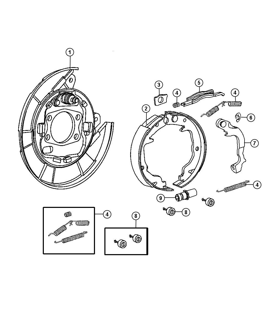 Diagram Park Brake Assembly,Rear Disc. for your Jeep Patriot  