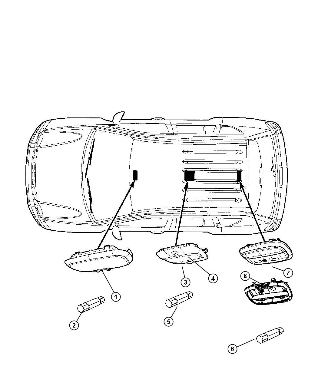 Diagram Lamps Interior. for your 2004 Chrysler 300  M 