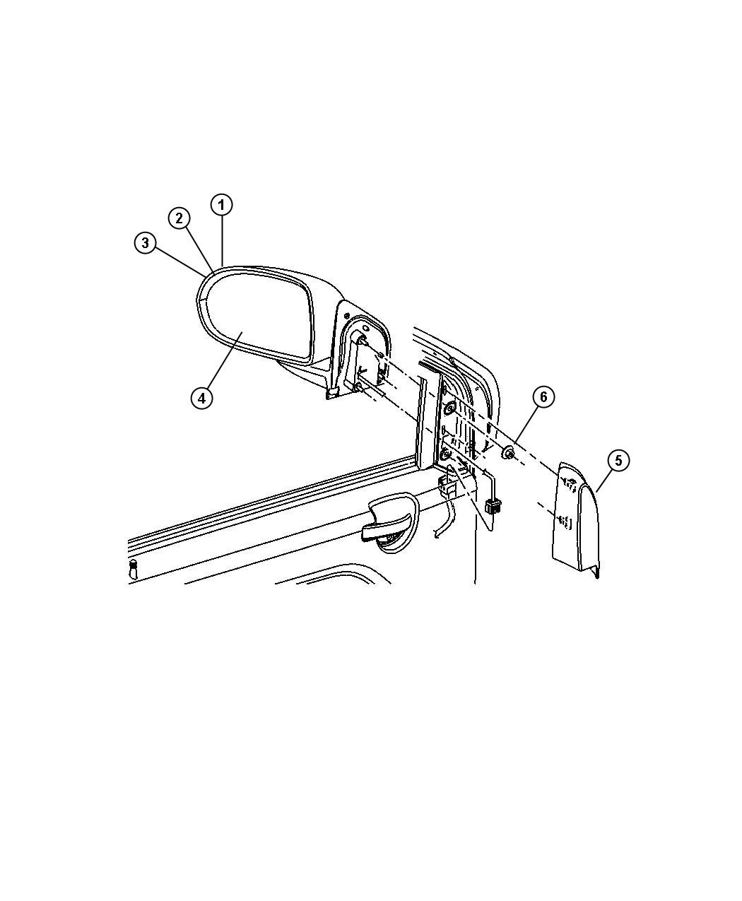 Diagram Mirror, Exterior. for your Jeep