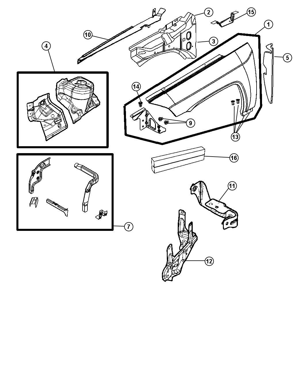 Front Fender. Diagram