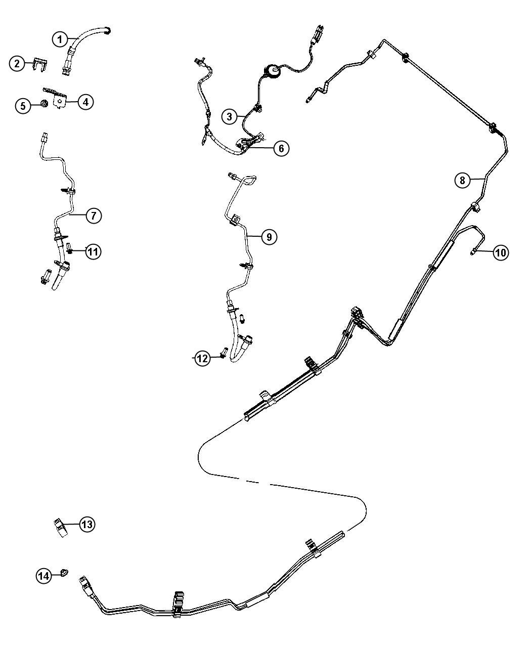 Diagram Brake Tubes,Rear. for your 2002 Chrysler 300  M 