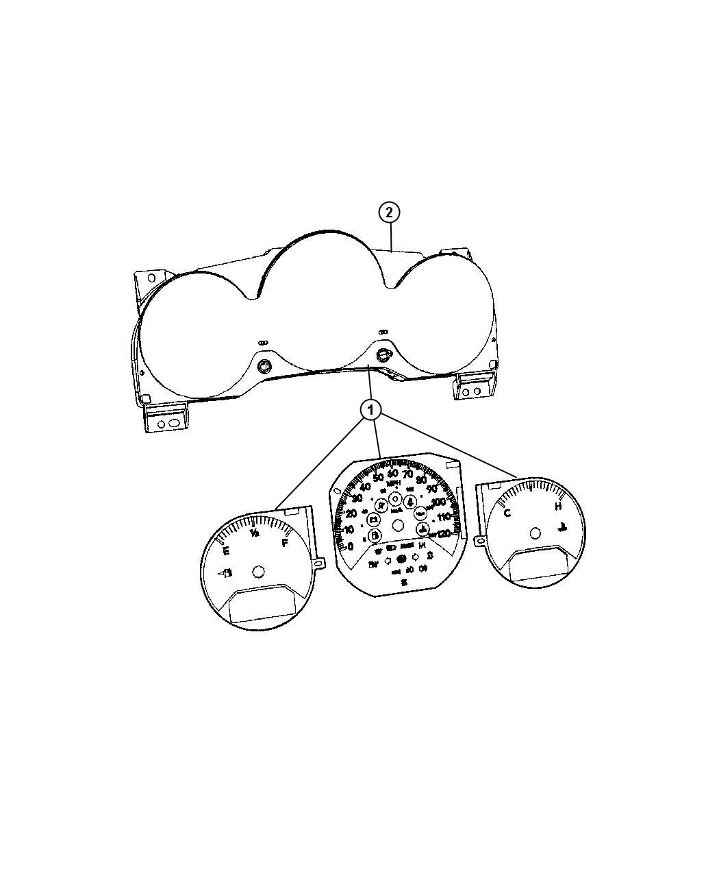 Diagram Cluster Instrument Panel. for your Dodge Caliber  