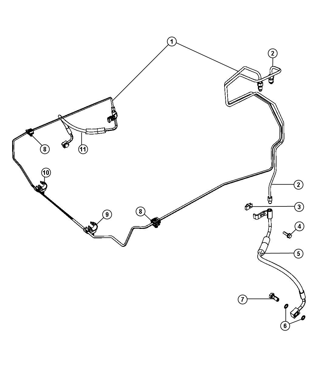 Brake Tubes and Hoses,Front. Diagram