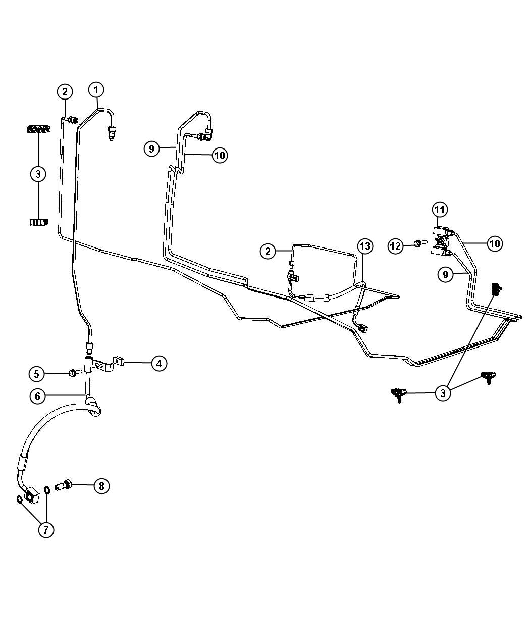 Brake Tubes and Hoses,Front. Diagram