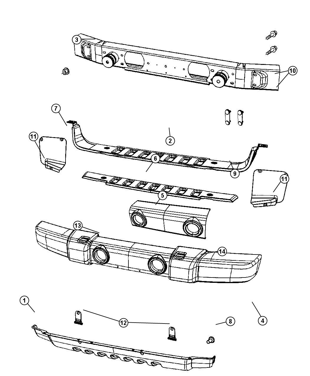 Diagram Bumper, Front. for your Jeep Wrangler  