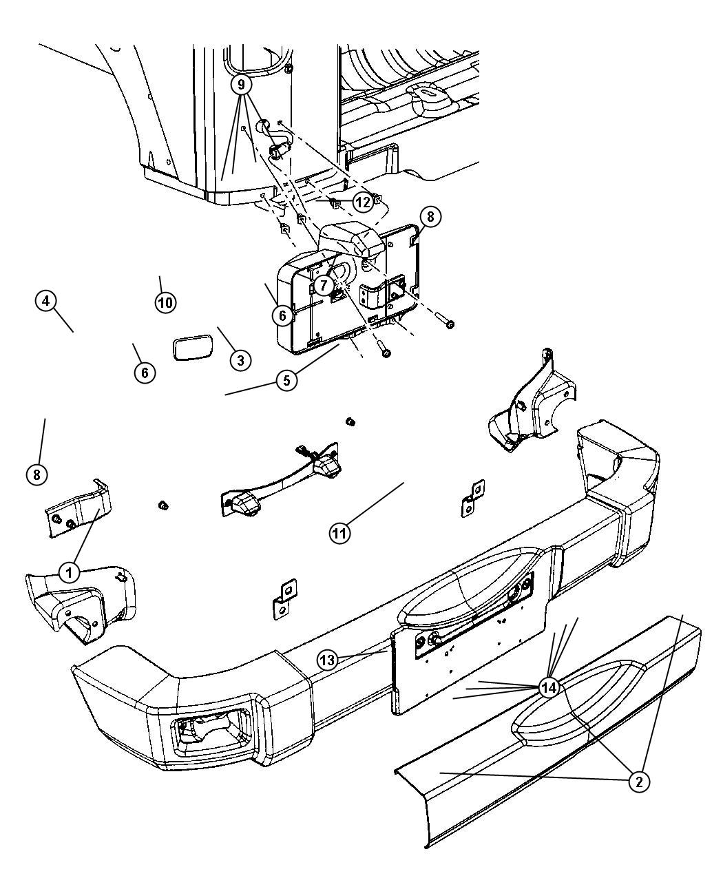 Diagram Rear Bumper. for your 2004 Jeep Wrangler   