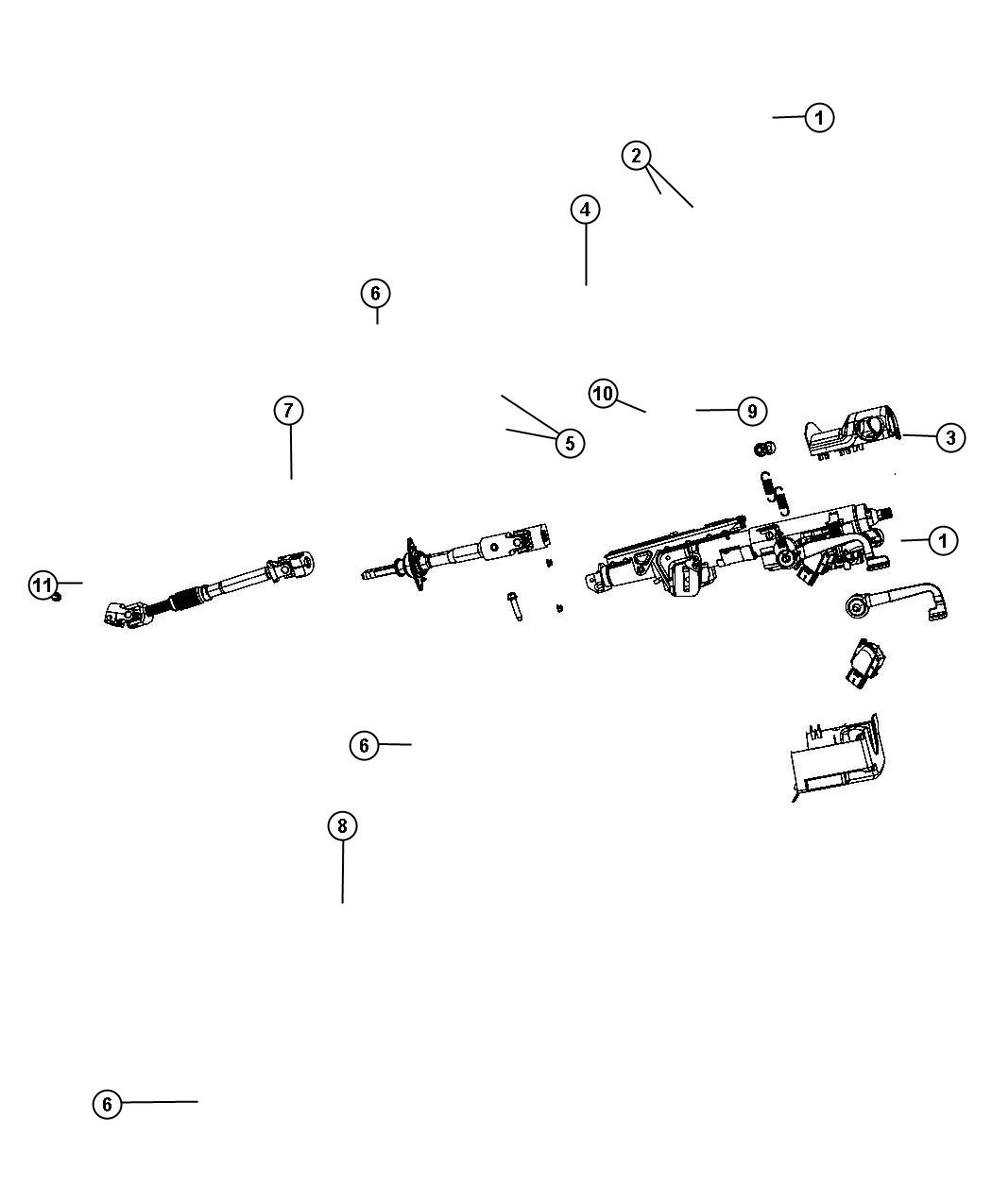 Diagram Steering Column. for your 2008 Jeep Wrangler   