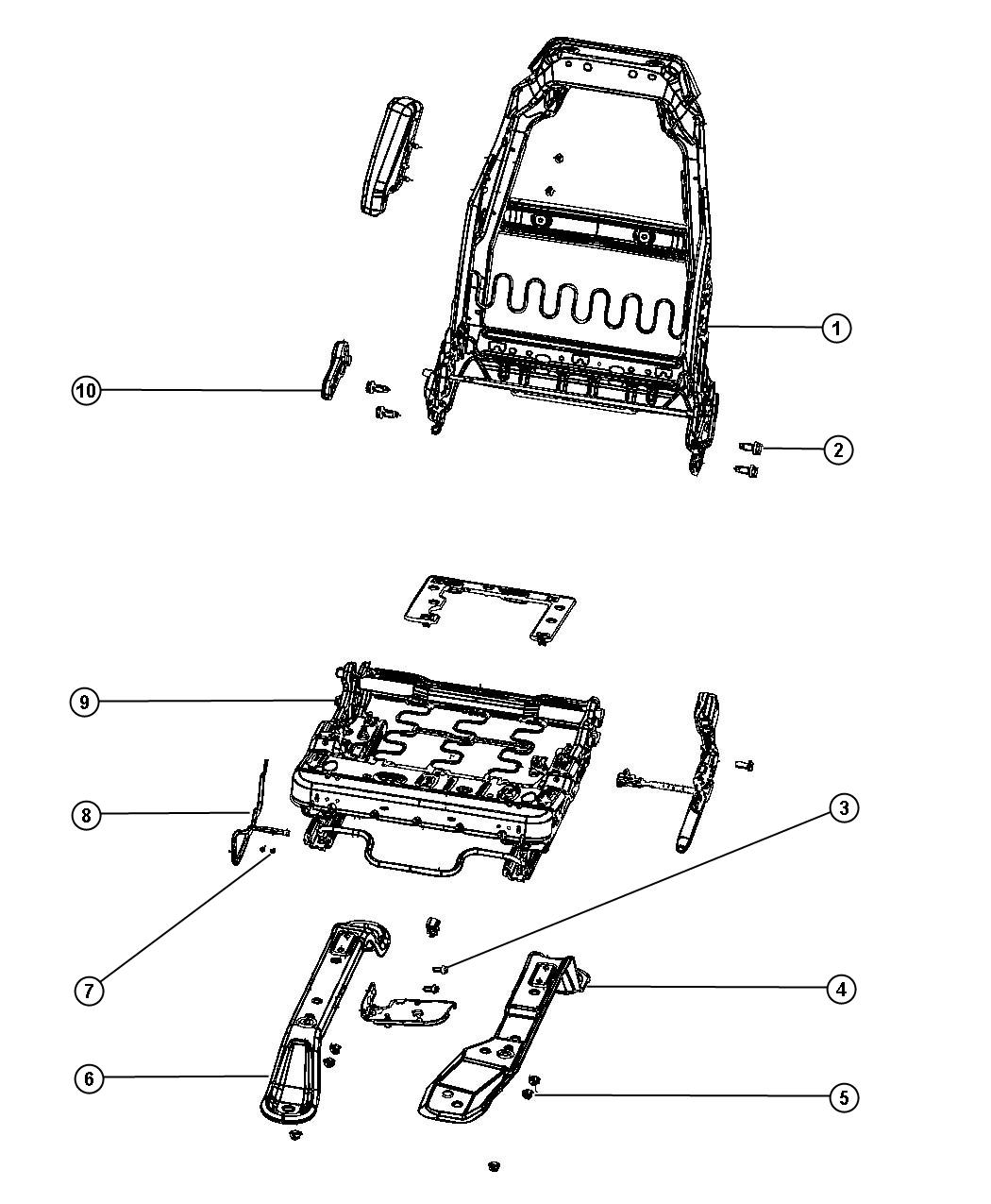 Diagram Adjusters, Recliners and Shields - Passenger Seat - 74 Body. for your 2003 Chrysler 300  M 