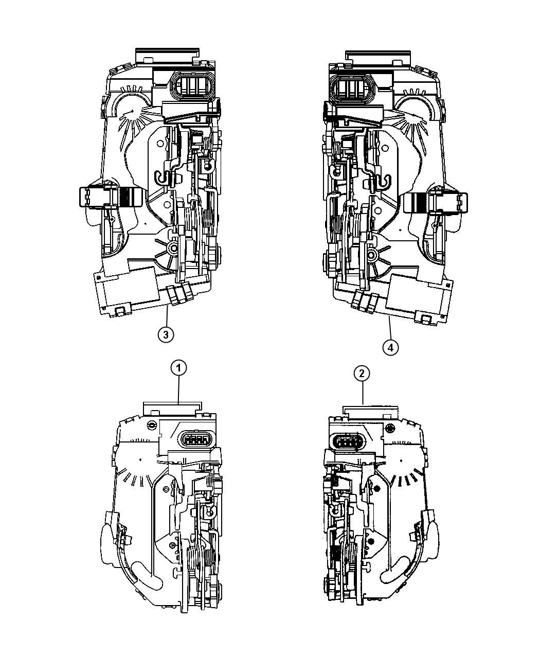 Diagram Rear Door, Latches and Clips. for your 2000 Chrysler 300  M 