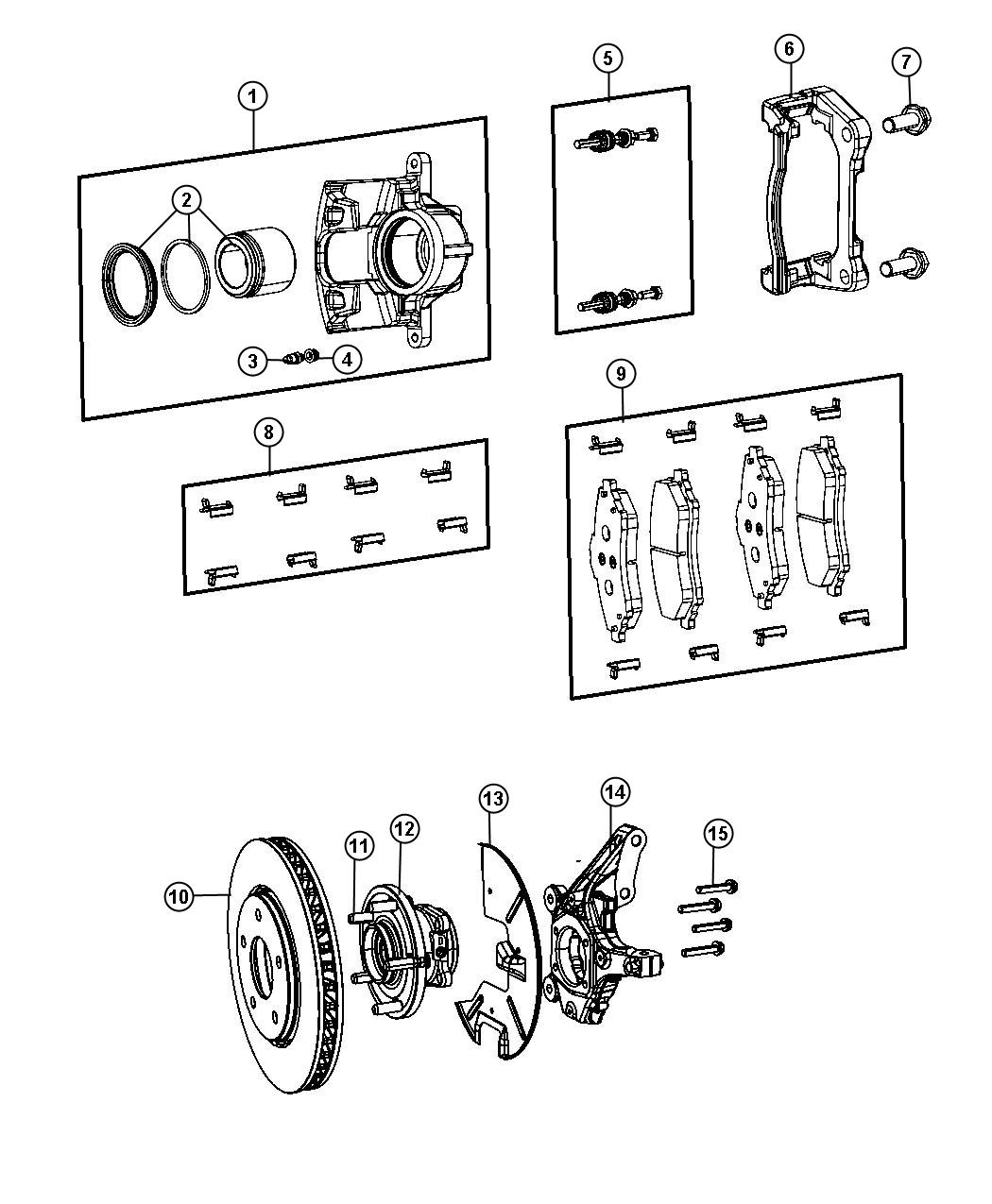 Diagram Brakes, Front. for your 2001 Chrysler 300 M  