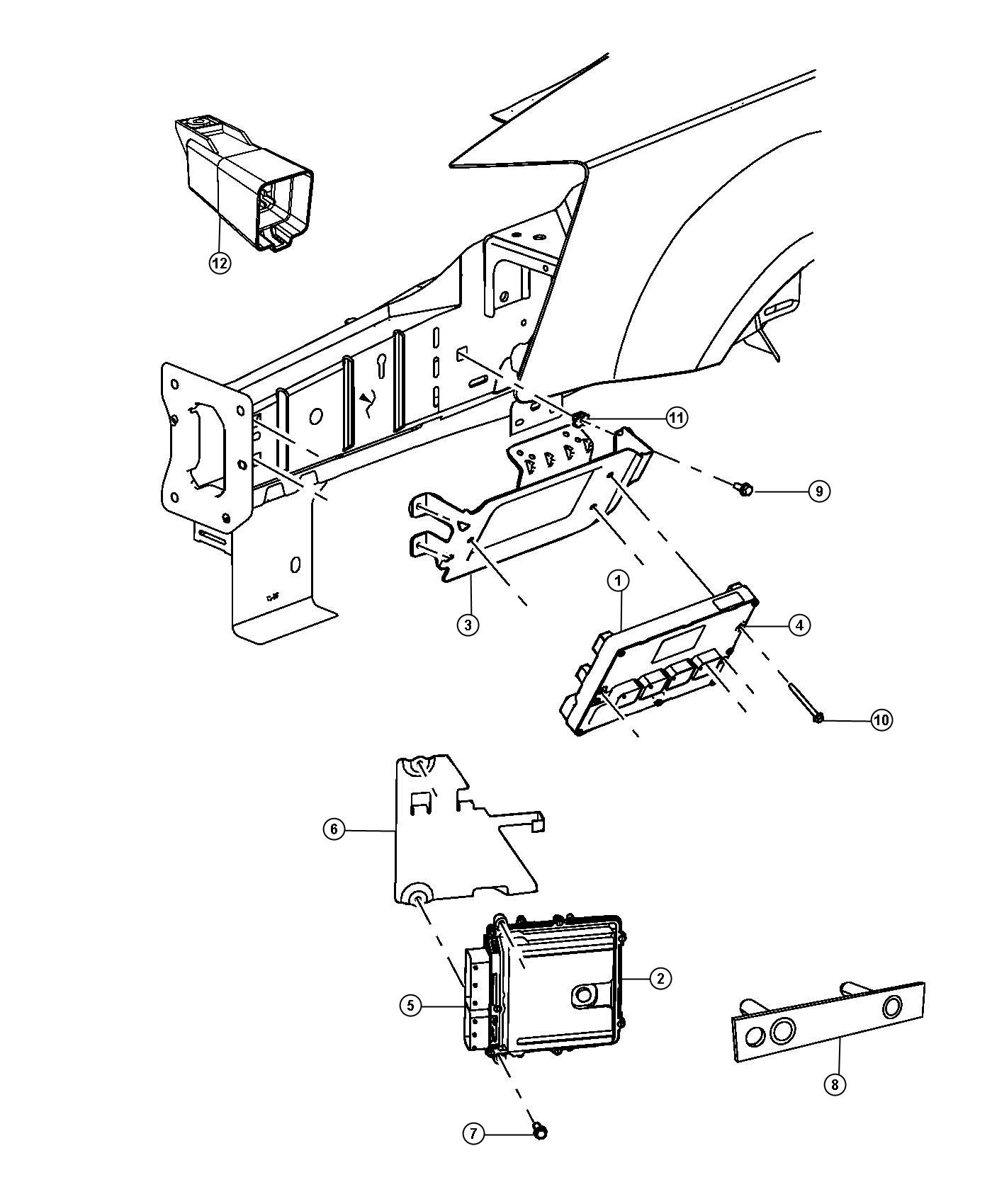 Diagram Modules Engine Compartment. for your 1998 Dodge Ram 2500   