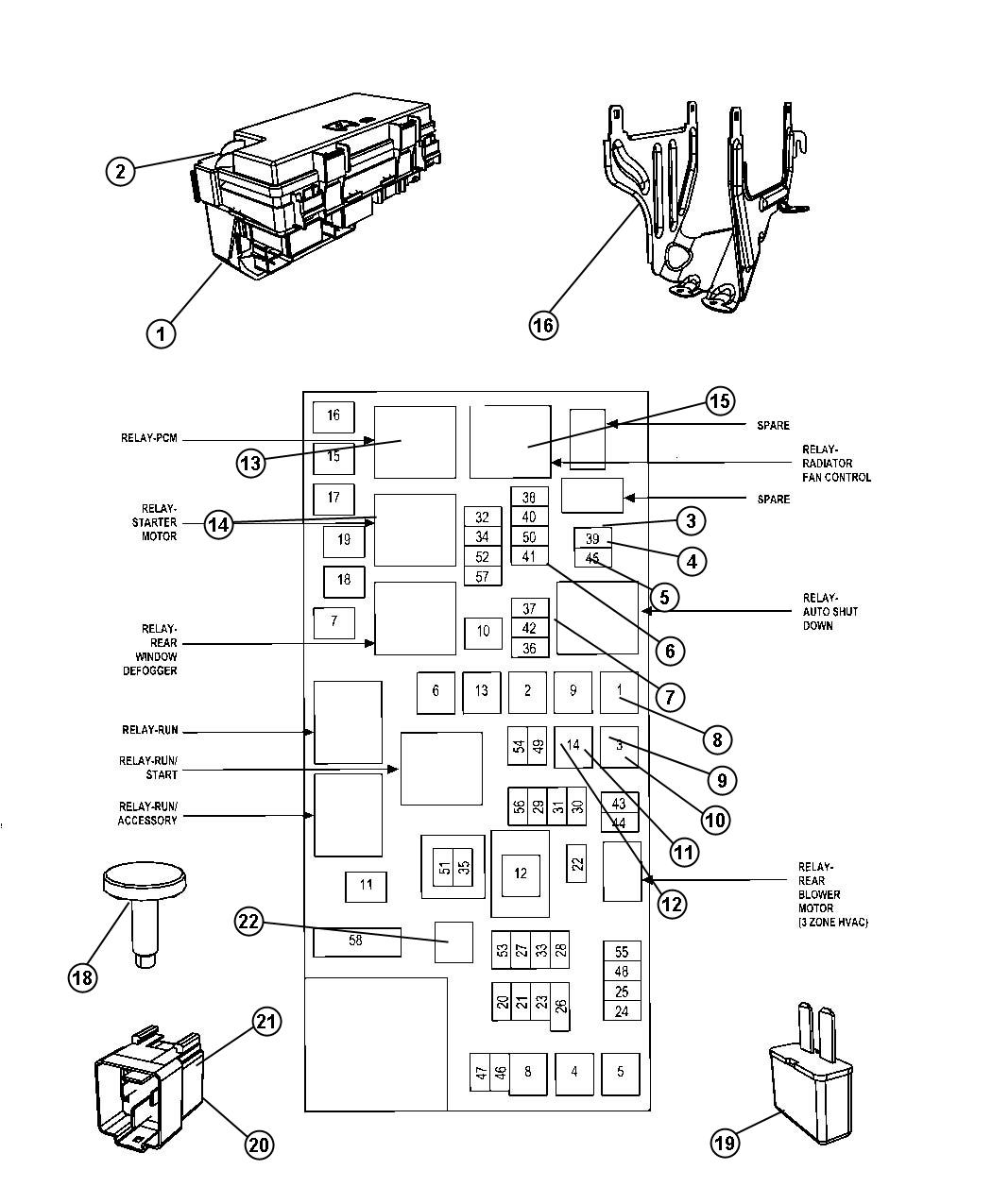 Diagram Power Distribution Center. for your 2002 Chrysler 300 M  