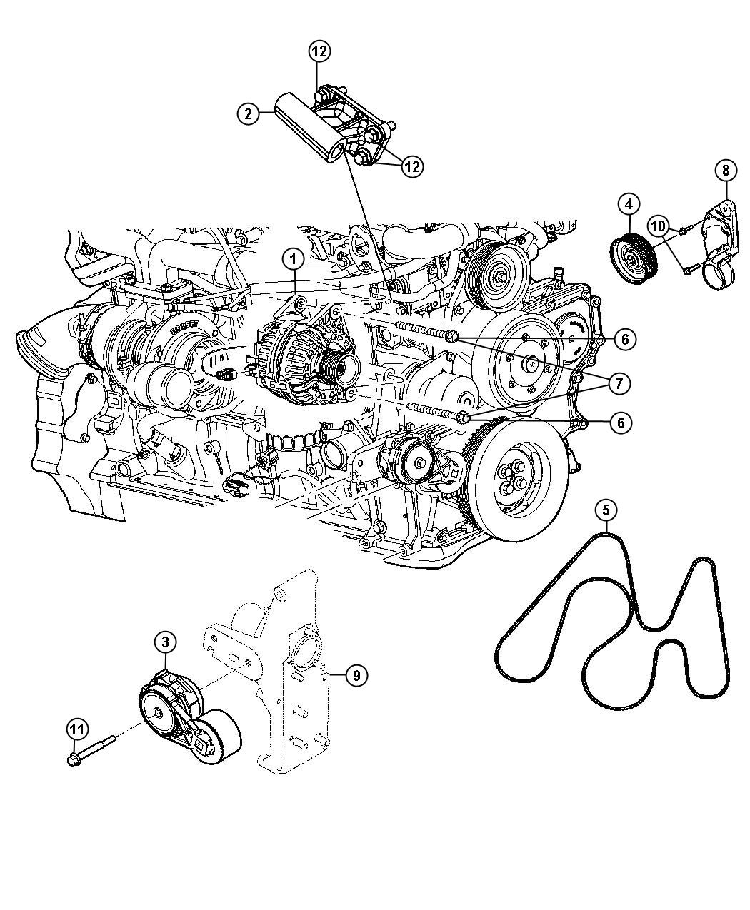 Diagram Alternator and Related Parts. for your 1998 Dodge Ram 3500   