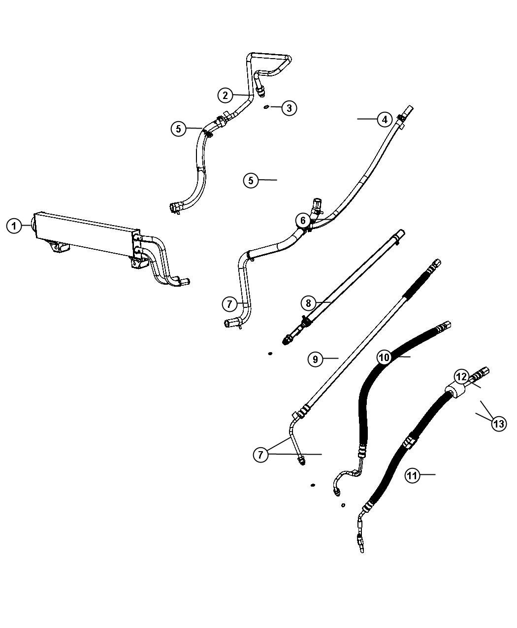 Diagram Power Steering Hoses. for your Ram 3500  