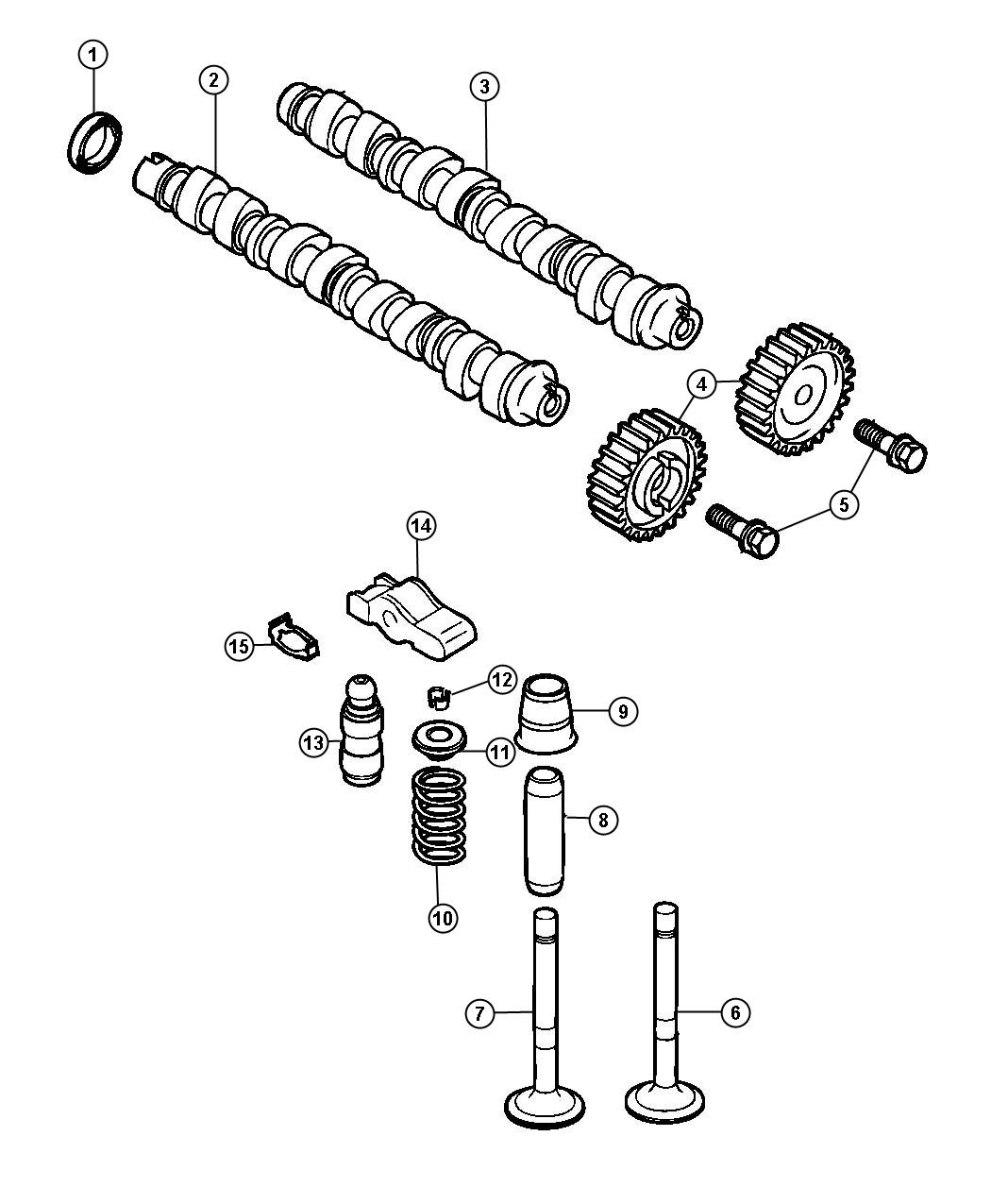 Diagram Camshafts And Valvetrain 2.0L Diesel [2.0L I4 Turbo Diesel Engine]. for your Chrysler 300  M